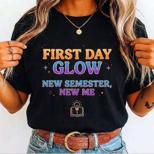 Eerste Dag Glow Nieuwe Semester Nieuwe Ik student Tri-Blend Shirt