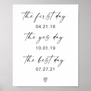 Eerste Dag Ja Dag Beste Dag Trouwposter Poster