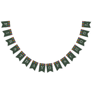 Eerste dag schoolbanner vlaggetjes