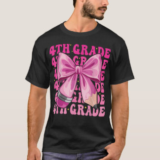 Eerste Dag Van 4De Klas Meisjes Coquette Strik Ter T-shirt