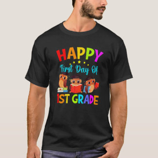 Eerste Dag Van De 1e Klas Leraar Schattige Uilen E T-shirt