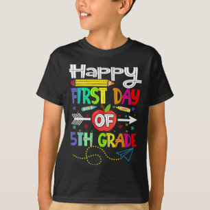 Eerste dag van de 5e graad leraar Terug naar schoo T-shirt