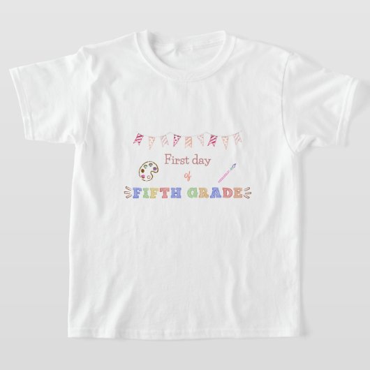 Eerste dag van de 5e klas Shirt Art Theme (Laagn)