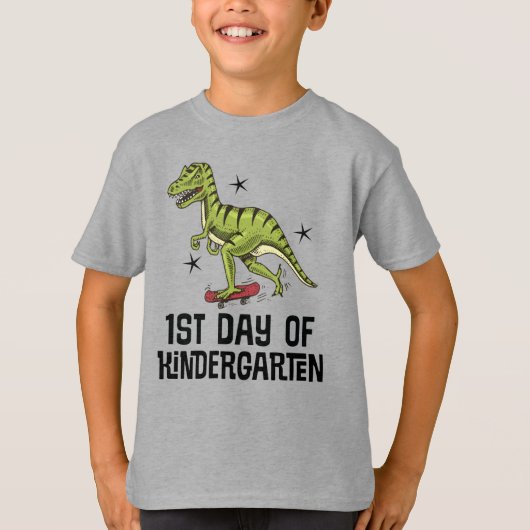 Eerste dag van de Kindergarten Dinosaur T-shirt (Voorkant)