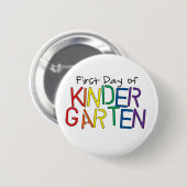 Eerste dag van de Kindergarten Ronde Button 5,7 Cm (Voorkant /achterkant)