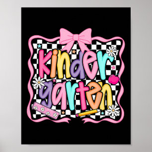 Eerste dag van de kleuterschool bloemstuk voor ler poster