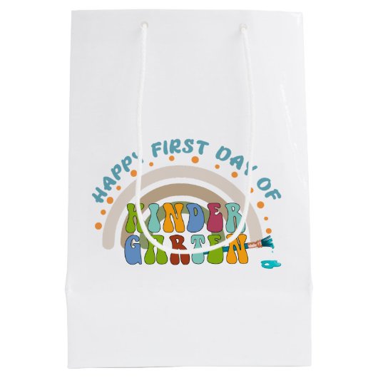 Eerste dag van de kleuterschool voor jongens en me medium cadeauzakje (Achterkant)