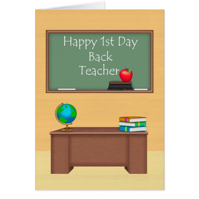 Eerste dag van de leraar Terug naar de Kaart op sc (Voorkant)