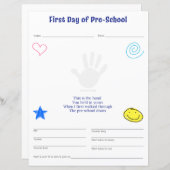 Eerste dag van de pre-school print (Voorkant / Achterkant)