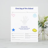 Eerste dag van de pre-school print (Staand voorkant)