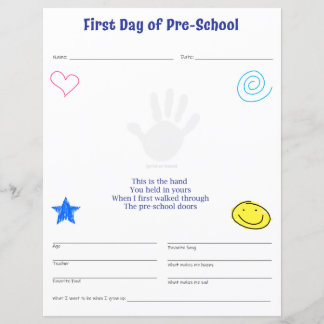 Eerste dag van de pre-school print