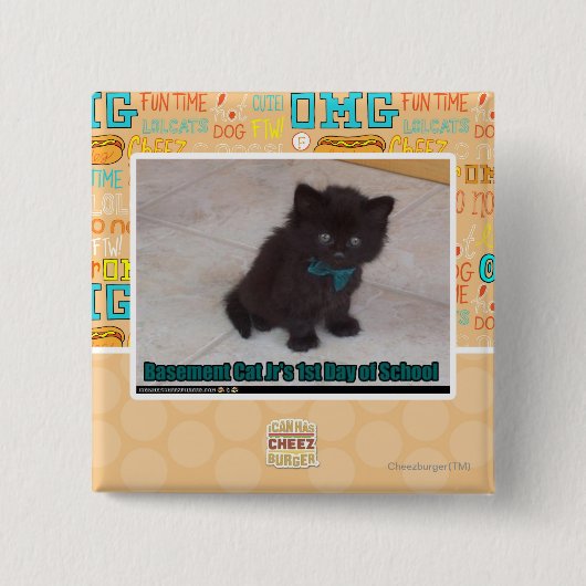 Eerste dag van de school vierkante button 5,1 cm (Voorkant)