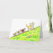 Eerste dag van de schoolkattenbegroeting kaart (Voorkant)