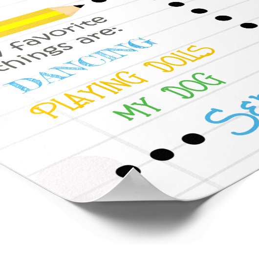 Eerste dag van de schoolkinderen Naam Datum Poster (Hoek)