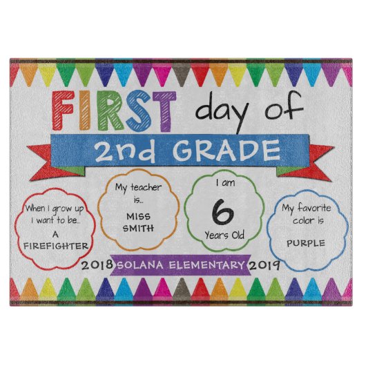 Eerste dag van de schoolraad Terug naar de school Snijplank (Voorkant)