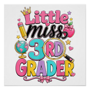 Eerste dag van derde kleine juf 3e klas perfect poster