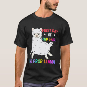 Eerste Dag Van Groep 4 Geen Probleem Lama Ideeën T-shirt