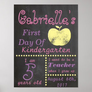 Eerste dag van het Poster van het schoolbord