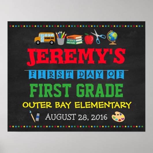 Eerste dag van het Poster van schoolkinderen Foto (Voorkant)