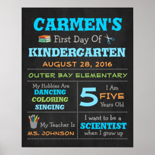 Eerste dag van het Poster van schoolkinderen Foto 