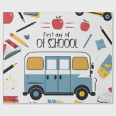 Eerste dag van het School Pencil Poster Cadeaupapier (Vlak)