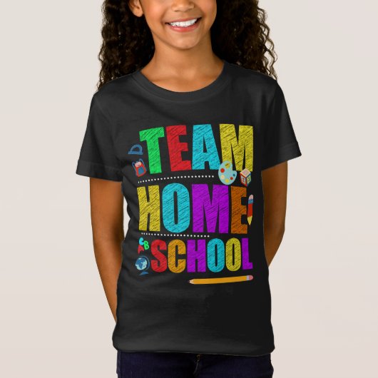 Eerste dag van het schoolteam Homeschool leraar T-shirt (Voorkant)