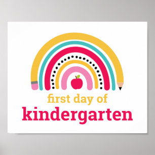 Eerste dag van het schoolteken poster