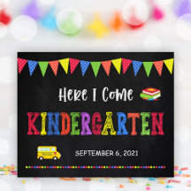Eerste dag van het schoolteken | Poster Kindergart
