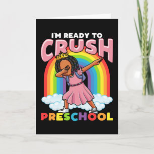 Eerste dag van het schoolzwarte meisje terug naar  kaart