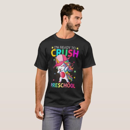 Eerste dag van Pre K Ik ben klaar Crush Preschool T-shirt (Voorkant volledig)