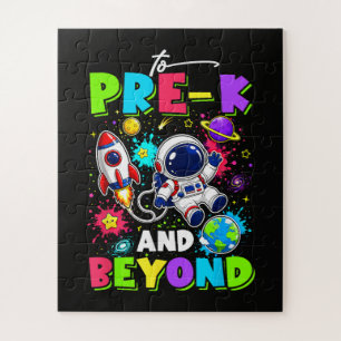 Eerste dag van Pre-K Ruimtevaarder Ruimte Terug na Legpuzzel