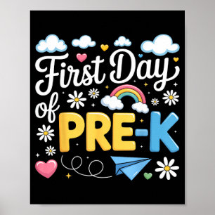 Eerste dag van pre-k terug naar school pre-kinderg poster