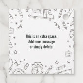 Eerste dag van school appel cadeau label, Terug na Bedankjes Labels (Achterkant)