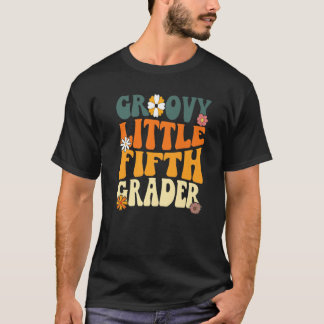 Eerste dag van school groovy kleine vijfde klas 5e t-shirt