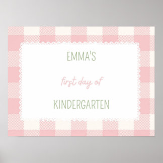 Eerste dag van schoolbord poster