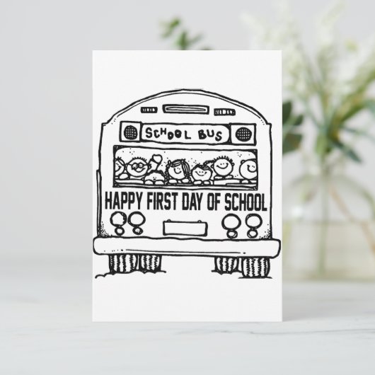 Eerste dag van schoolklas 1 bedankkaart (Staand voorkant)