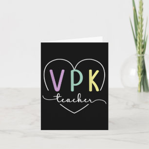 Eerste dag van VPK Teacher Heart Back to School VP Kaart