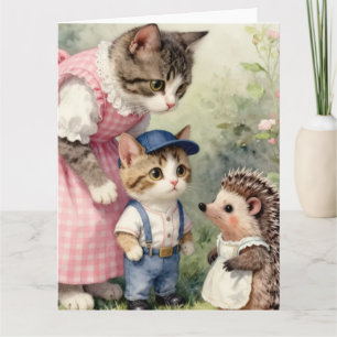 Eerste Dag Wensen – Kitten & Egel Bedankkaart