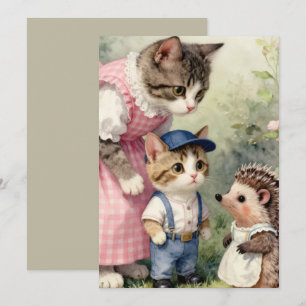 Eerste Dag Wensen – Kitten & Egel Bedankkaart