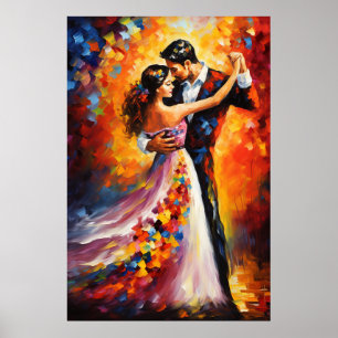 Eerste dans Romantische paar kunst Poster