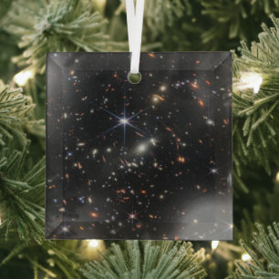 Eerste Deep Field van het heelal van James webb Glas Ornament