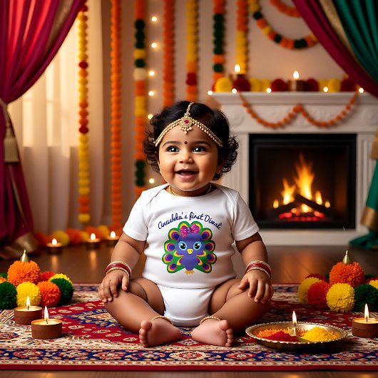 Eerste diwali van de baby - aangepaste naam romper