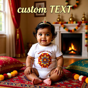 Eerste diwali voor baby's met aangepaste naam 2 romper