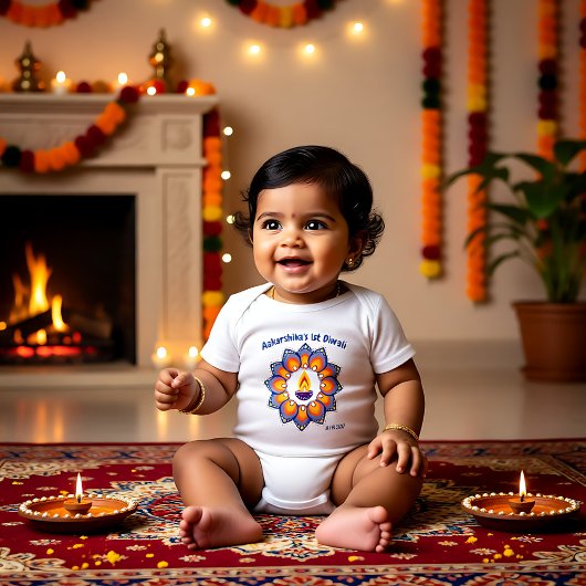 Eerste diwali voor baby's met aangepaste naam romper