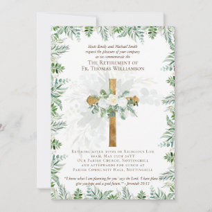 Eerste dominee Deacon Minister Retirement Invites Kaart