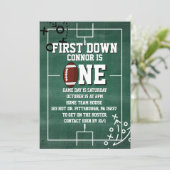 Eerste Down Football 1e verjaardag Kaart (Staand voorkant)