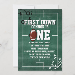 Eerste Down Football 1e verjaardag Kaart