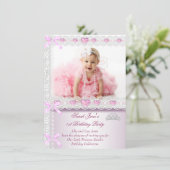 Eerste eerste verjaardag van de meisjes van het fe kaart (Staand voorkant)