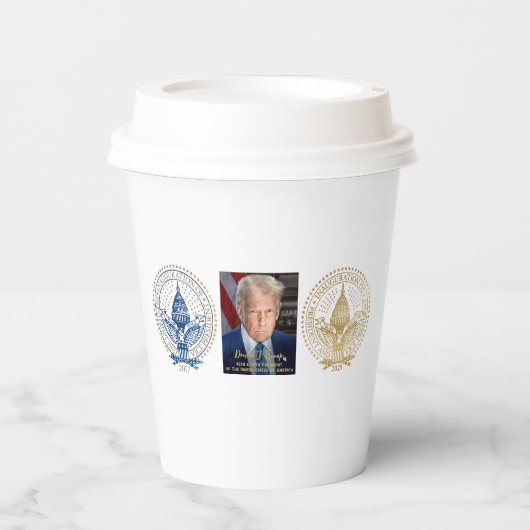 Eerste en tweede inauguratie van President Trump Papieren Bekers (Voorkant)