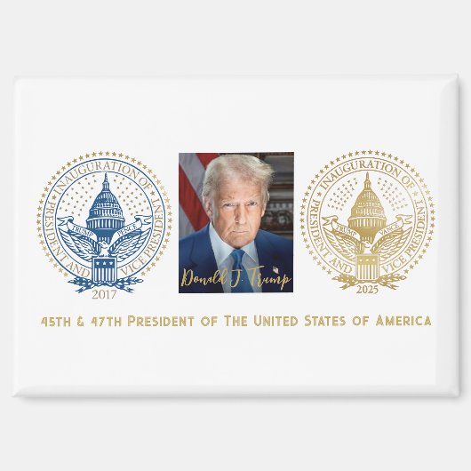 Eerste en tweede inaugurele zegel Donald Trump Magneet (Voorkant)
